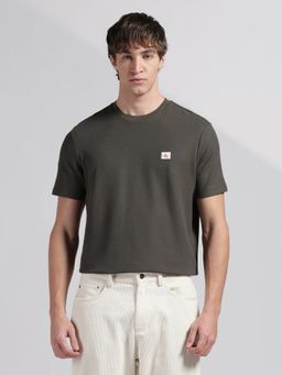 Calvin Klein - Men's Olive Solid Regular Fit Cotton T-Shirt