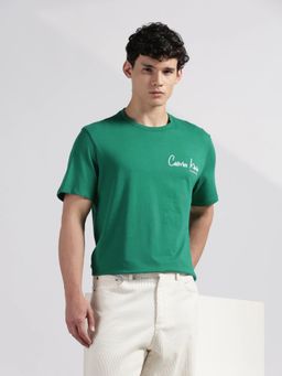 Calvin Klein - Men Green Logo Regular Fit Cotton T-Shirt