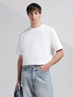 Calvin Klein - Men's White Logo Relaxed Fit Cotton T-Shirt