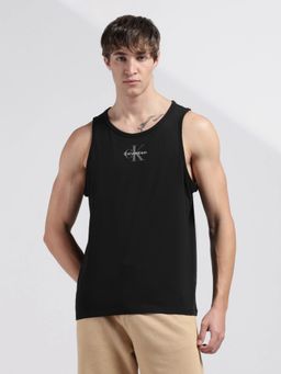 Calvin Klein - Men's Black Logo Regular Fit Cotton Sleeveless T-Shirt