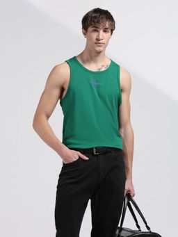Calvin Klein - Men's Green Logo Regular Fit Cotton T-Shirt