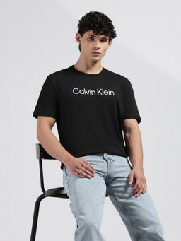 Calvin Klein - Men's Black Logo Regular Fit Cotton T-Shirt