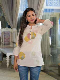 Divena - White Embroidered Cotton Tunic