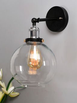 Homesake - Glass Globe Wall Light Swing Nickel