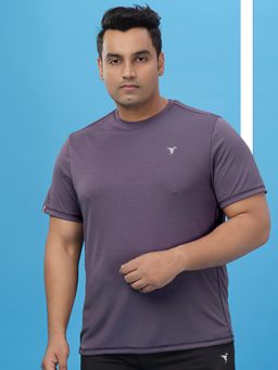 Technosport - Men Solid Plus Size Round Neck Sports T-shirt