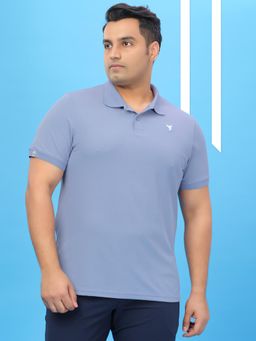 Technosport - Men Solid Slim Fit Polo Sports T-shirt - Blue (3XL)
