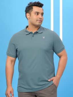 Technosport - Men Solid Slim Fit Polo Sports T-shirt - Blue