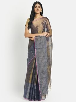 Fabindia - Multi Cotton Silk Blend Hand Sequined Saree without Blouse