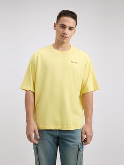 Pepe Jeans - Men Yellow Back Print Short Sleeve Oversized T-Shirt