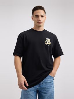 Pepe Jeans - Men Black Back Print Short Sleeve T-Shirt