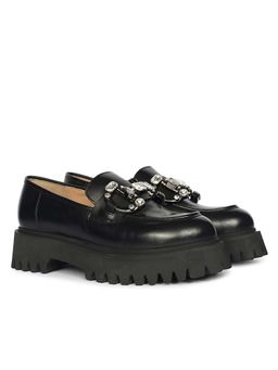 Saint G - Womens Black Leather Loafers
