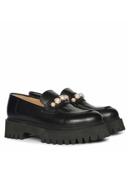 Saint G - Womens Black Leather Loafers