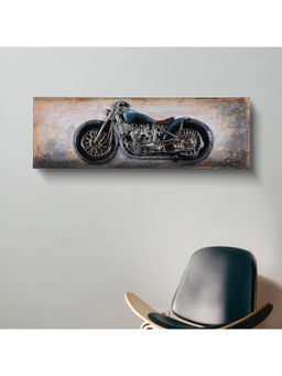 HomeTown - Canvas Vintage Bike Painting Blue Color