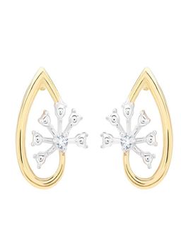 WHP Jewellers - Water Drop & flower Shaped Diamond Earring for Daily Wear