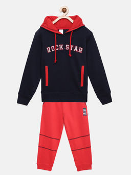 mackly - Boys Navy Blue And Red Printed Winter (Set of 2)