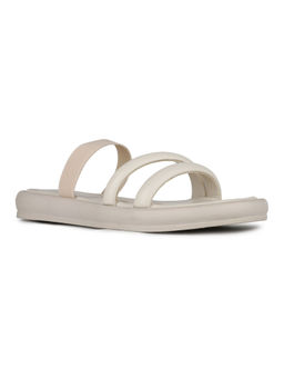 Inc.5 - Women Cream Casual Solid Round Toe Slip-On Sandals