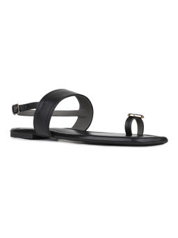 Inc.5 - Women Black Casual Solid One Toe Sandals
