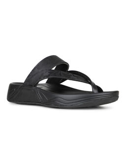 Inc.5 - Women Black Solid Round Toe Slip-On Sandals