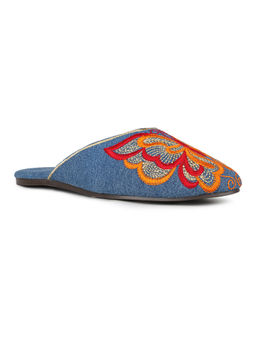 Inc.5 - Women Blue Casual Printed Round Toe Slip-On Mules