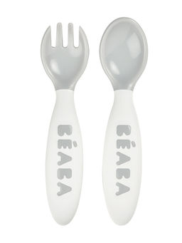 Beaba - 2nd Stage Training Spoon & Fork Set - Airy Green, 8m+