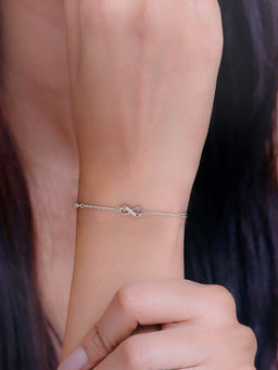 Kai Jewel - Sterling Silver Zircon Infinity Casual Bracelet