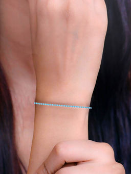 Kai Jewel - Sterling Silver Classic Blue Stone Tennis Bracelet