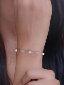 Kai Jewel - Sterling Silver 2-Layered Pearl Brilliance Bracelet