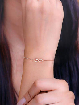 Kai Jewel - Sterling Silver Rose Gold Solitaire Infinity Bracelet