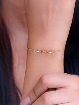 Kai Jewel - Sterling Silver Gold Conjoined Heart Minimal Bracelet
