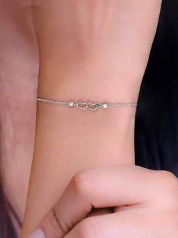 Kai Jewel - Sterling Silver Conjoined Heart Minimal Bracelet