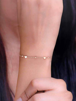 Kai Jewel - Sterling Silver Rose Gold Hearts & Beads Bracelet