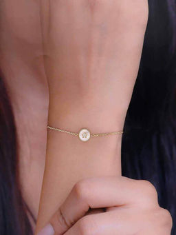Kai Jewel - Sterling Silver Gold Zircon Studded Star Bracelet