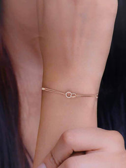 Kai Jewel - Sterling Silver Rose Gold Chic Link Charm Bracelet