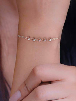 Kai Jewel - Sterling Silver Rose Gold Circular Charms Chain Bracelet