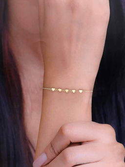 Kai Jewel - Sterling Silver Gold Bedazzling Beauty Heart Casual Bracelet