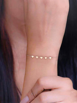 Kai Jewel - Sterling Silver Rose Gold Bedazzling Beauty Heart Casual Bracelet