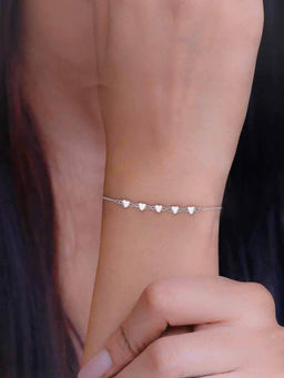 Kai Jewel - Sterling Silver Bedazzling Beauty Heart Casual Bracelet