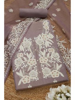 Soch - Womens Lavender Tissue Shimmer Embroidered Unstiched Dress Material