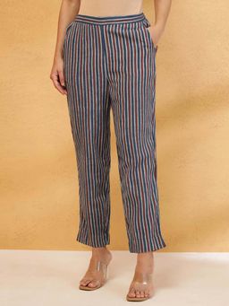 Fabindia - Blue Cotton Ajrakh Casual Pant