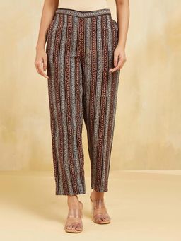 Fabindia - Multi-Color Cotton Ajrakh Printed Casual Pant