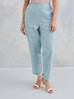 Fabindia - Green Cotton Casual Pant