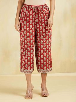Fabindia - Red Cotton Printed Culottes