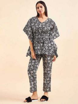 Sweet Dreams - Women Printed Kaftan Pyjama (Set of 2)