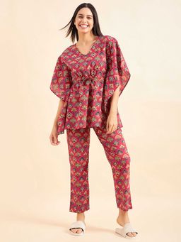 Sweet Dreams - Women Printed Kaftan Pyjama (Set of 2)