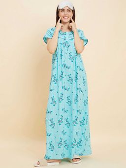 Sweet Dreams - Women Printed Half Sleeves Night Dress