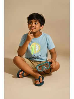 Tales & Stories - Boys Blue Cotton Printed Half Sleeve T-Shirt