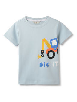 Tales & Stories - Boys Blue Cotton Printed Half Sleeve T-Shirt
