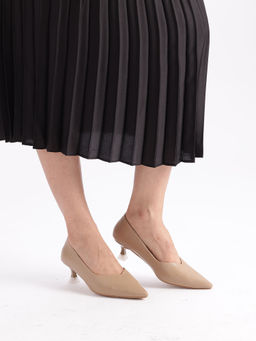 Marc Loire - Women Beige Textured Pumps Heels