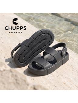 Chupps - Men Chunky Ergonomic Support Sliders - Dark Grey