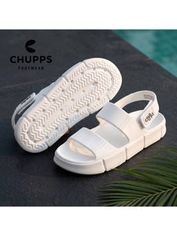 Chupps - Men Chunky Flexible Comfort Sliders - Almond White